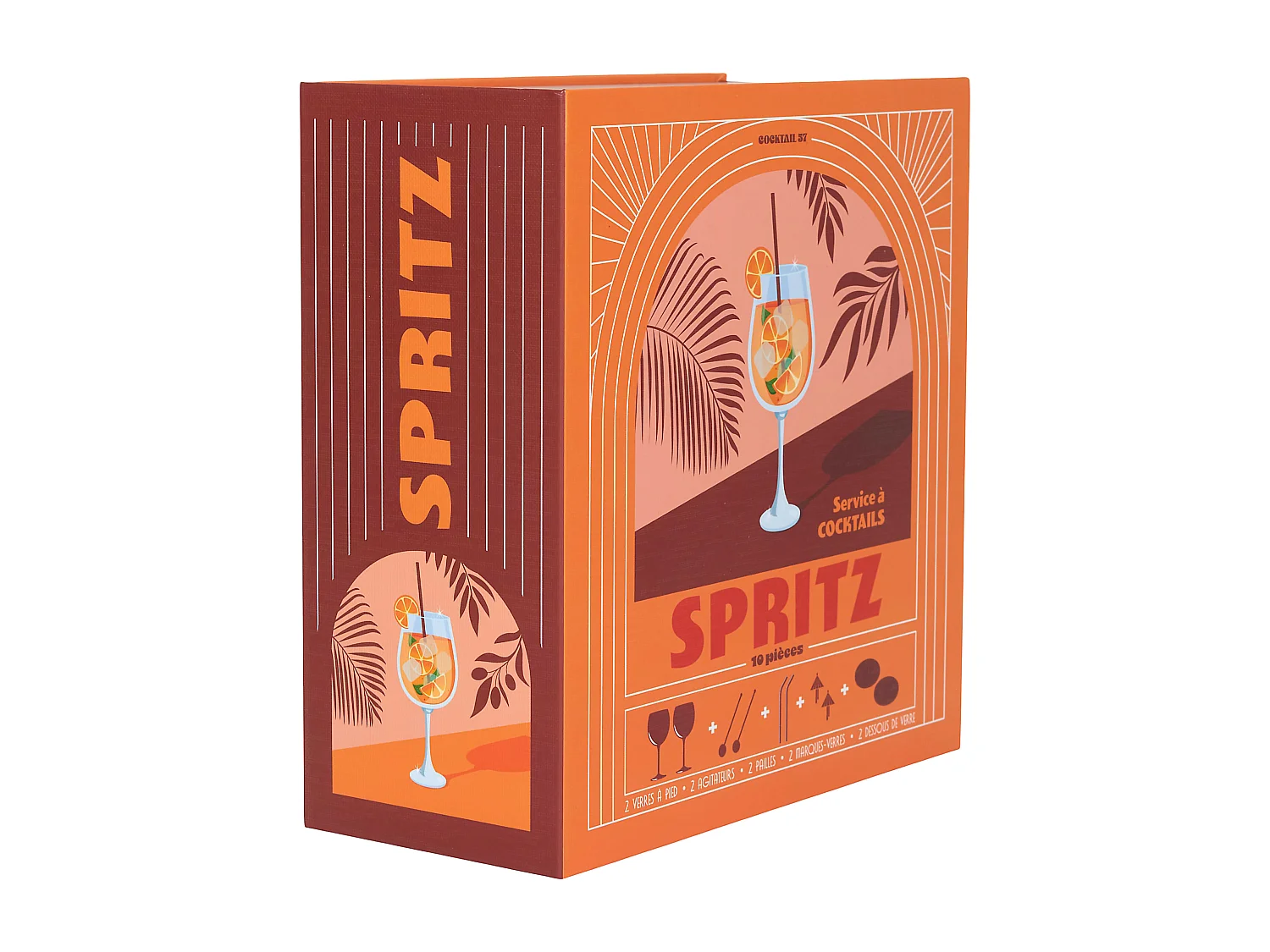 Coffret Cocktail 10pcs Spritz Orange, Rouge