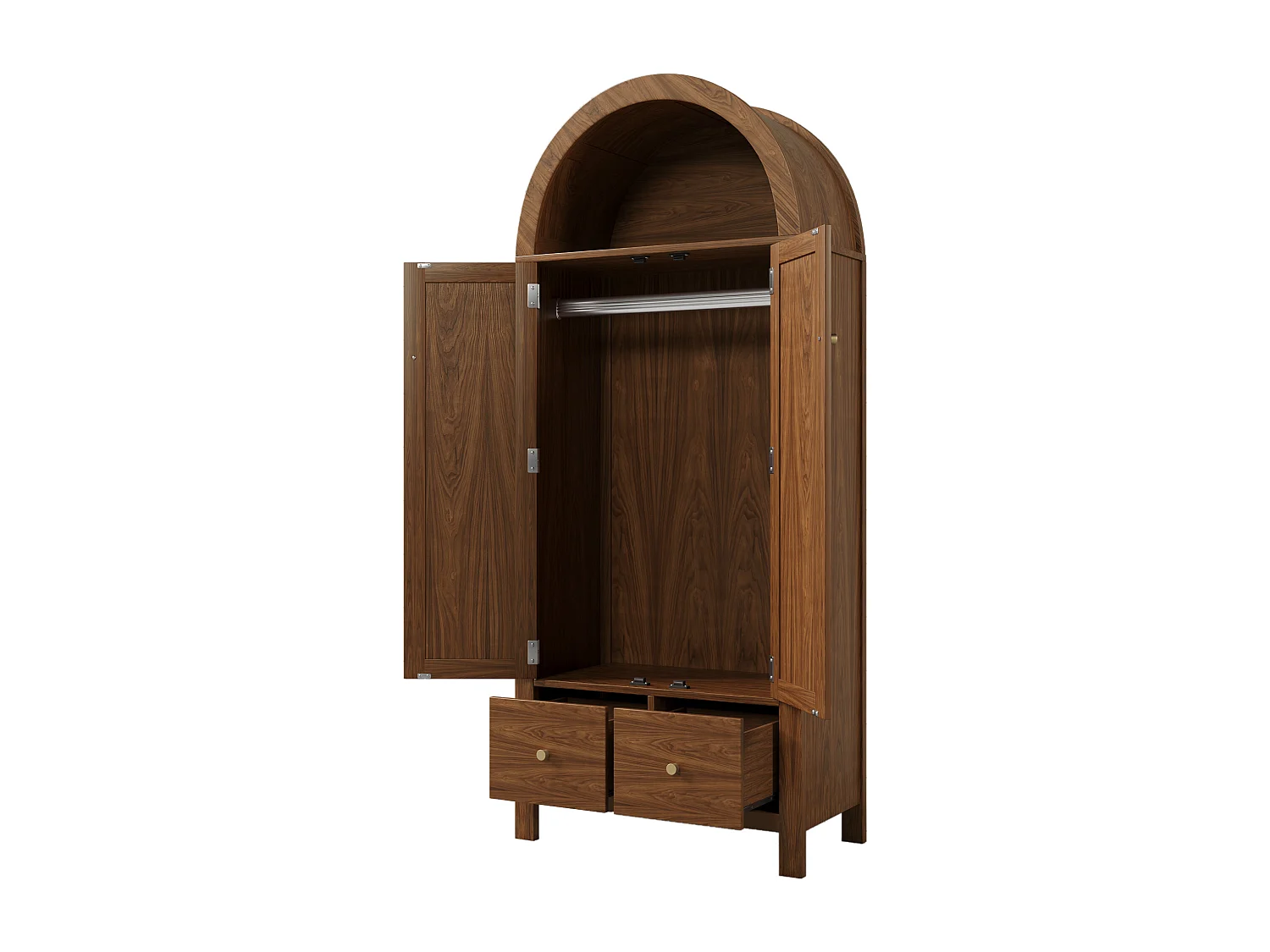 Armoire avec 2 portes et 2 tiroirs - Couleur noyer 78x45x181 cm