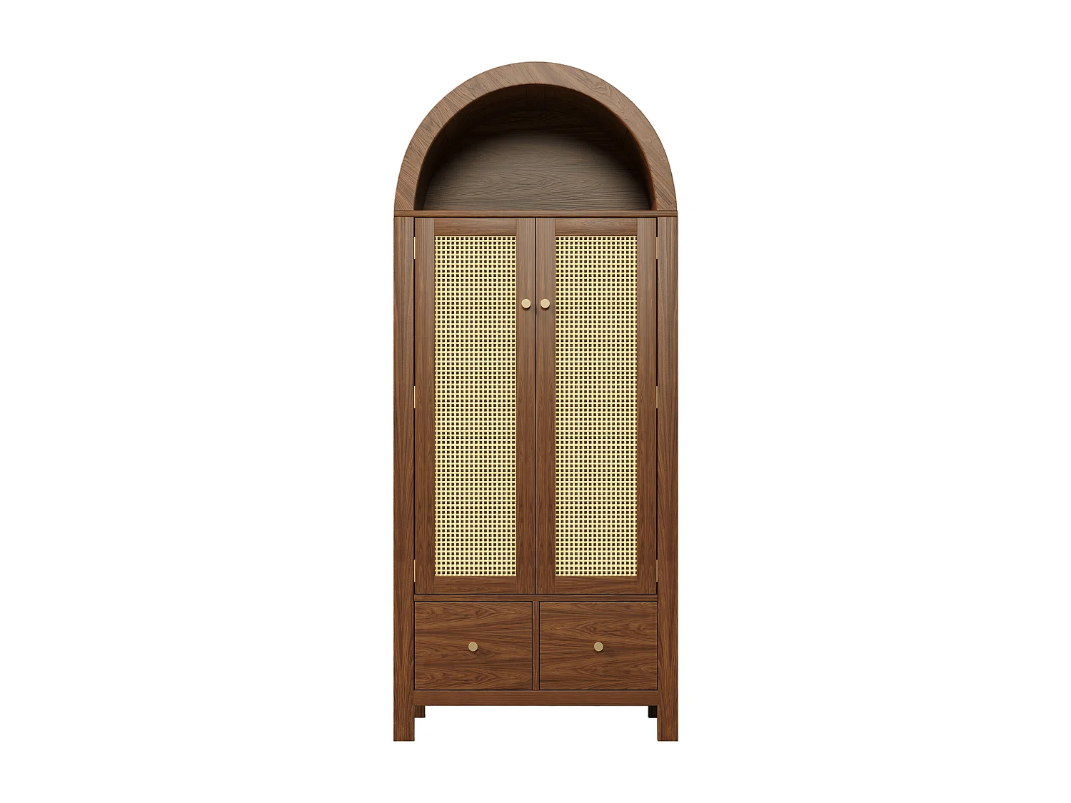 Armoire avec 2 portes et 2 tiroirs - Couleur noyer 78x45x181 cm