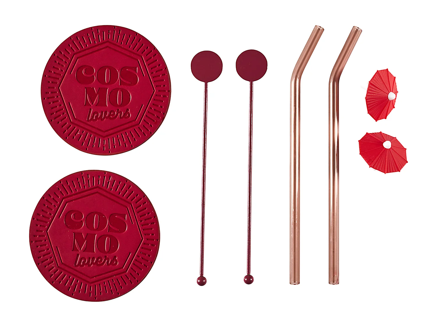 Coffret Cocktail 10pcs Cosmopolitain Rouge