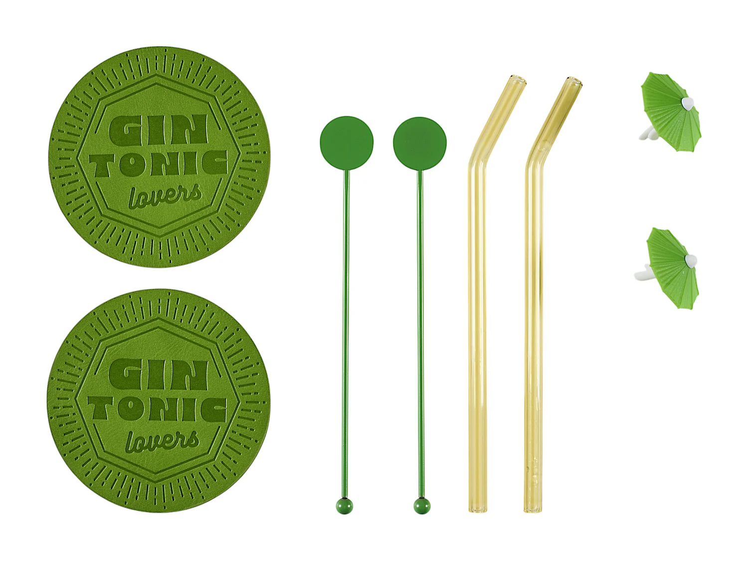 Coffret Cocktail 10pcs Gin Tonic Vert, Jaune