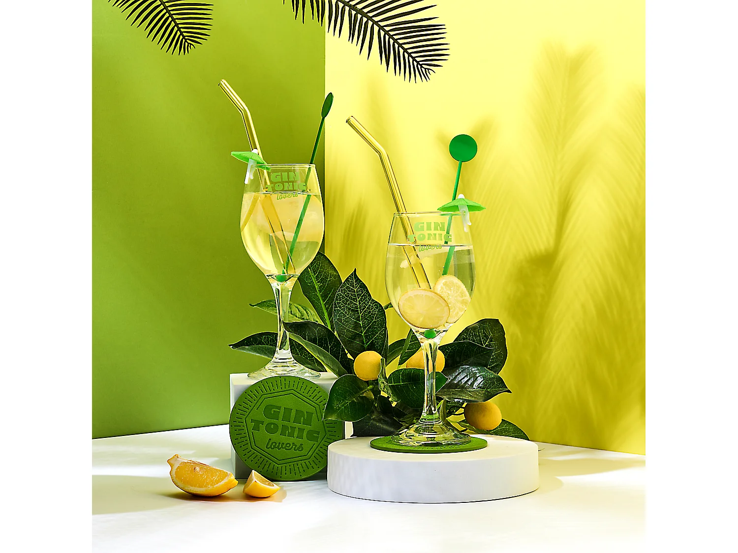 Coffret Cocktail 10pcs Gin Tonic Vert, Jaune