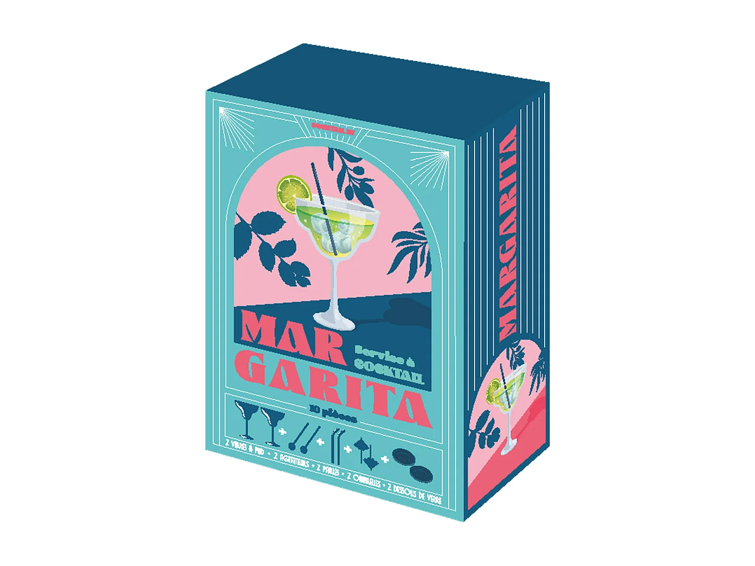Coffret Cocktail 10pcs Margarita Rose, Bleu