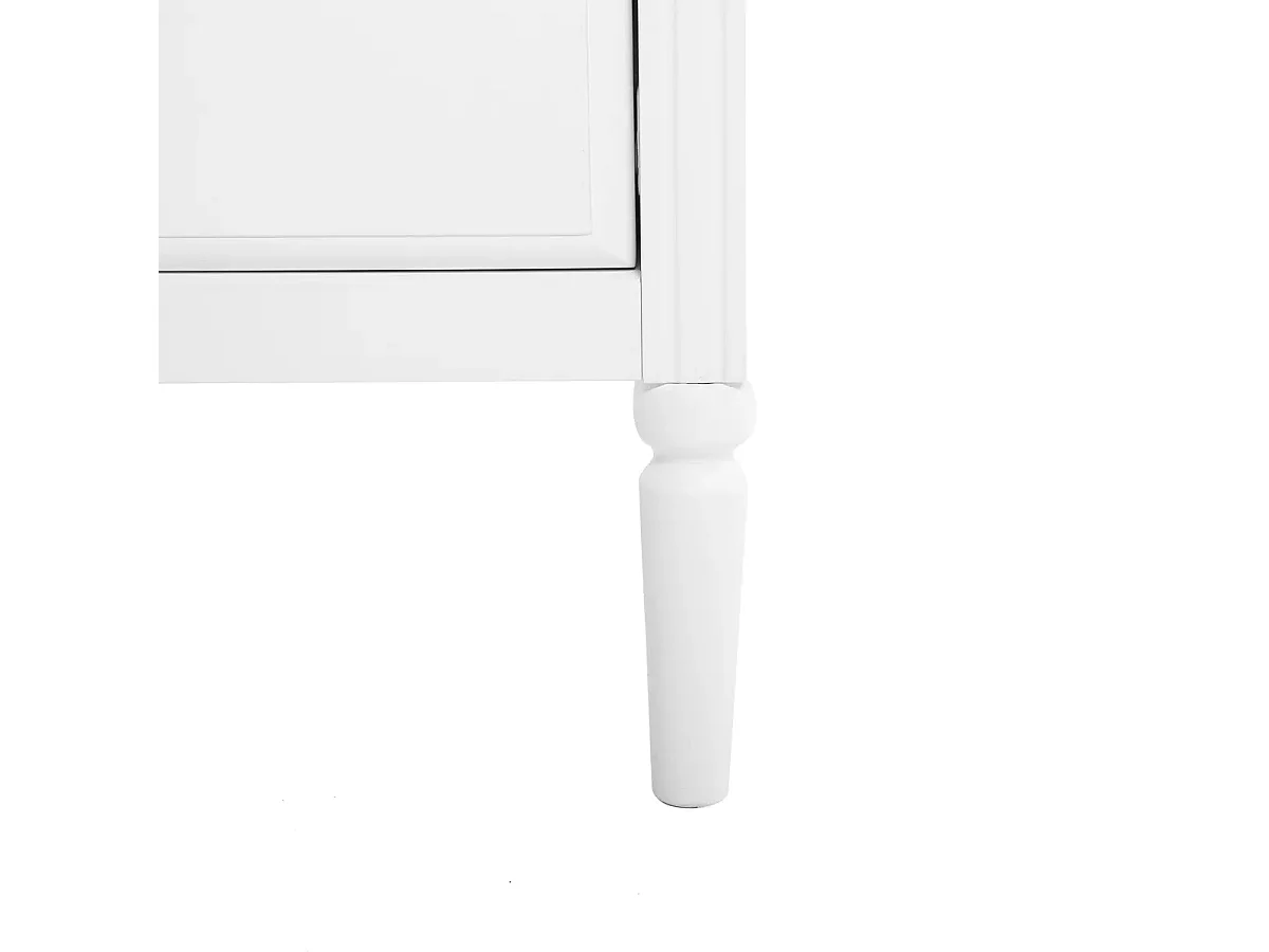 Meuble d'entrée Console 2 tiroirs coloris blanc et bois - Longueur 110 x Profondeur 40 x Hauteur 85cm
