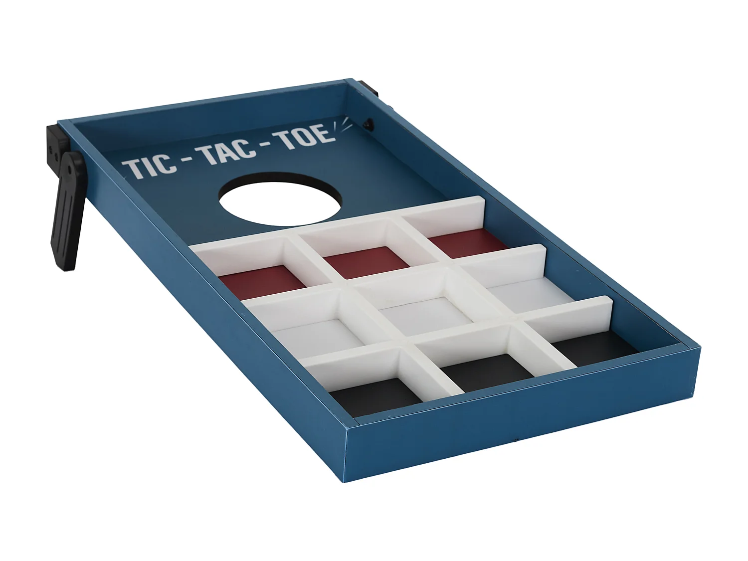 Jeu 2 en 1 Lancer de Sac et Tic Tac Toe M6 en Bois avec 8 Sacs, Plateau Double Face Portable Blanc