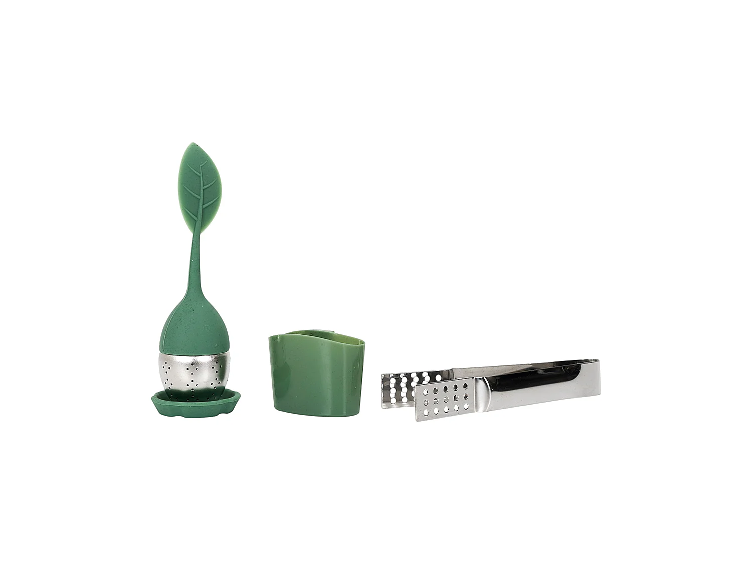 Coffret - COOK CONCEPT - Livre Thé - Pince à Thé - Infuseur Silicone - Vert