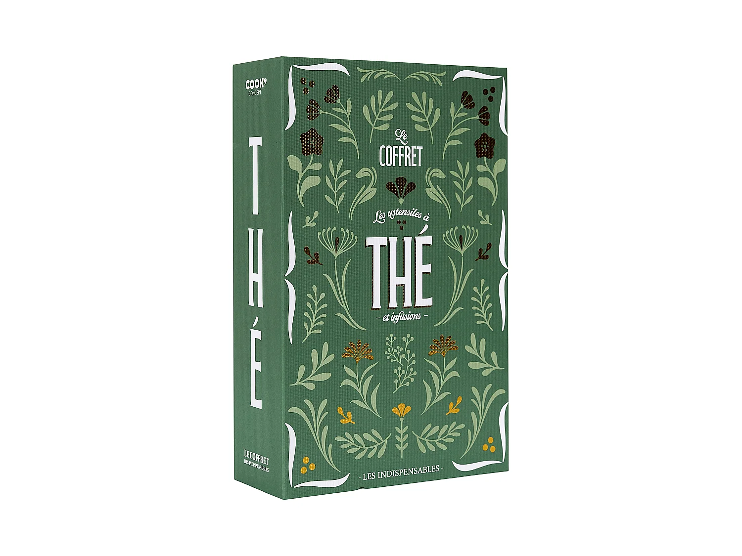 Coffret - COOK CONCEPT - Livre Thé - Pince à Thé - Infuseur Silicone - Vert