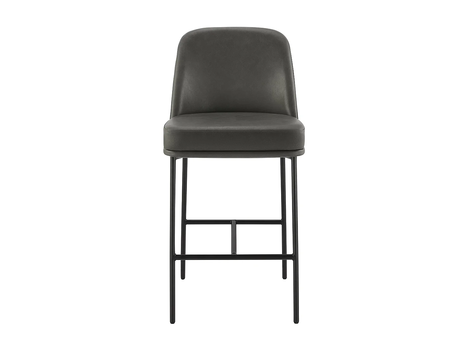 Lot de 6 Tabouret de Bar,en PU, avec Dossier et Repose-Pieds, Hauteur 97 cm-Marron