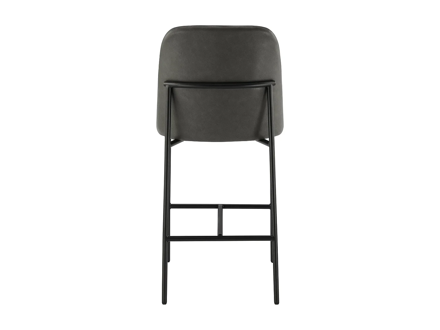 Lot de 6 Tabouret de Bar,en PU, avec Dossier et Repose-Pieds, Hauteur 97 cm-Marron