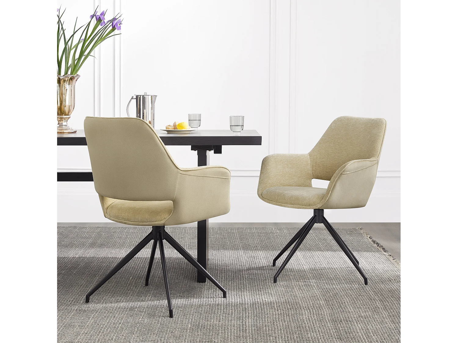 Lot de 6 Chaises de Salle à Manger, Fauteuil Pivotant à 360 degrés, Chaise de Cuisine