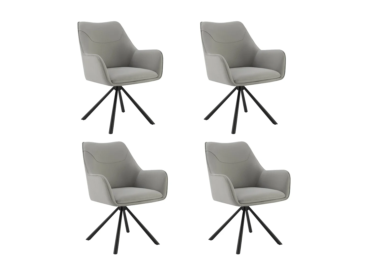 Lot de 4 Chaises de Salle à Manger, Fauteuil Pivotant à  360°, Chaise de Cuisine