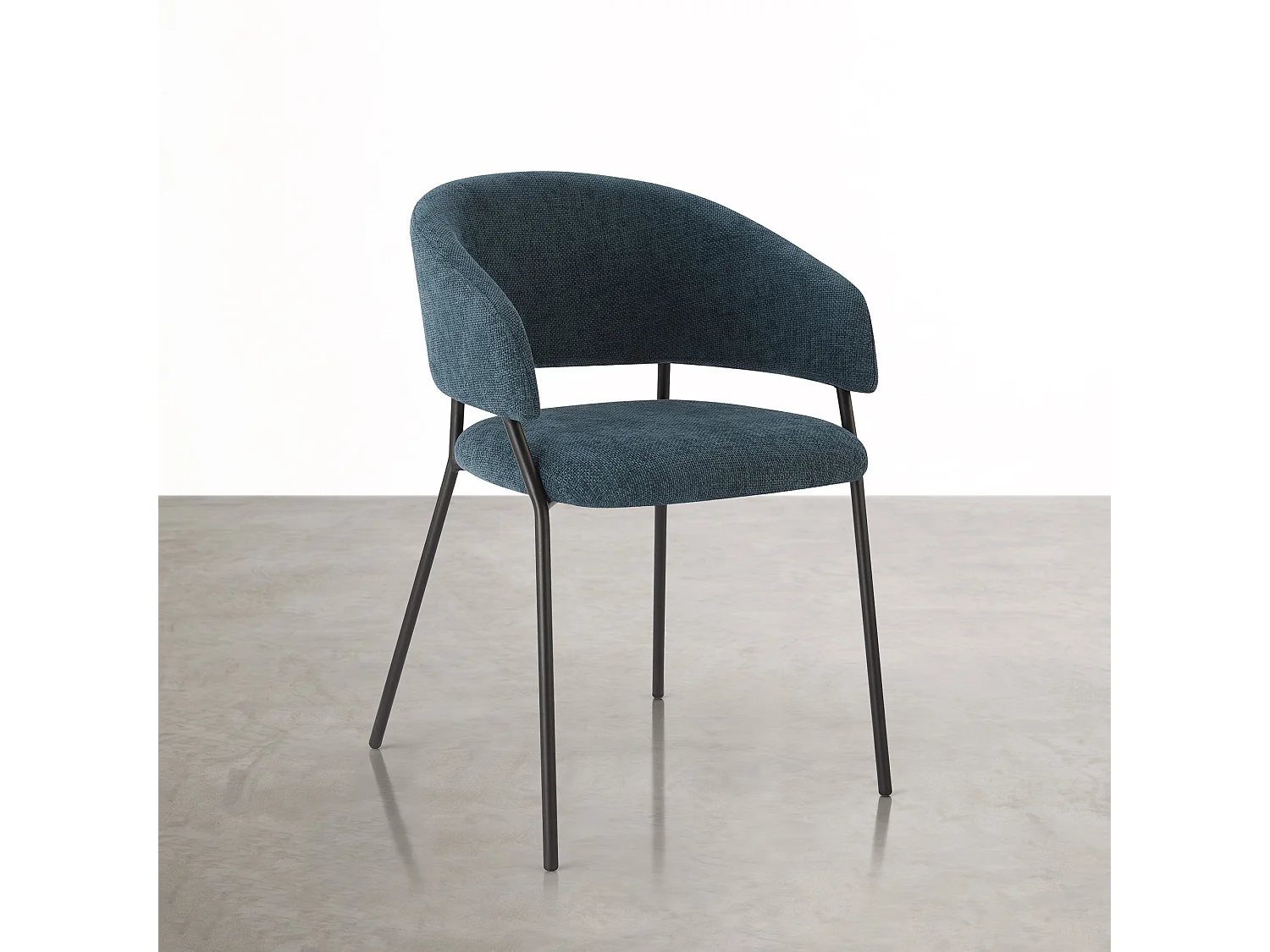Lot de 6 Chaises de Salle à Manger, Pieds en Métal, Avec Dossier, Style Industriel bleu foncé