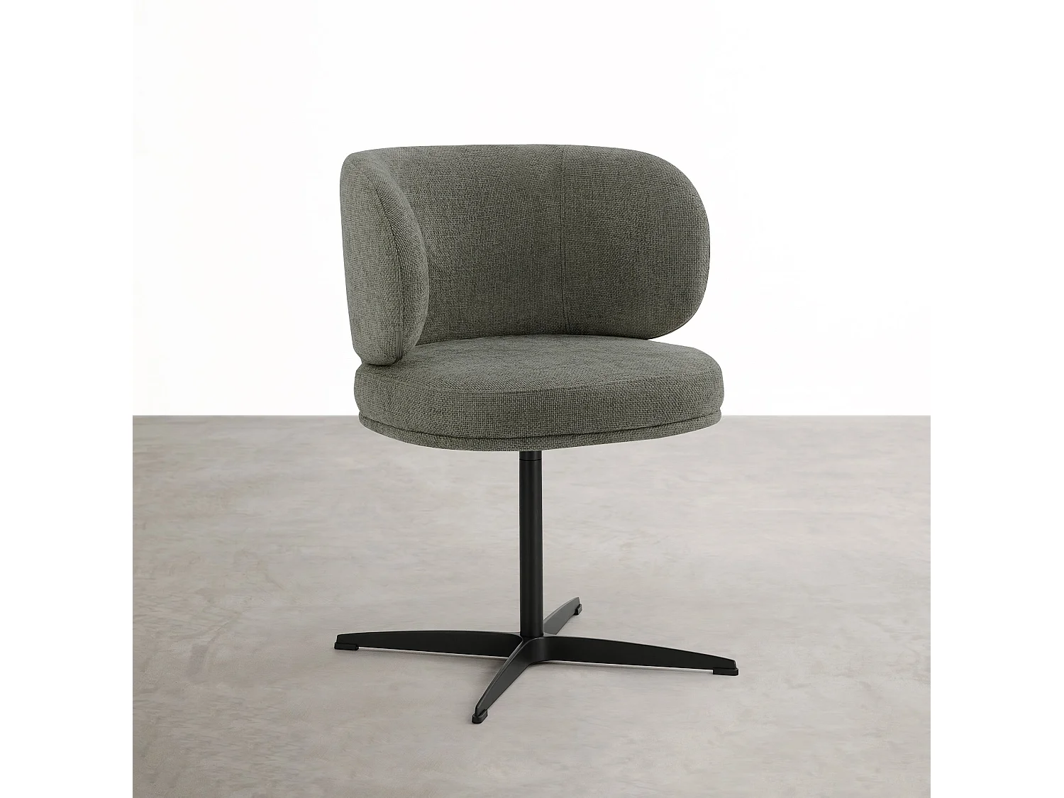 Lot de 4 Chaises de Salle à Manger Chaise de Bureau Pivotante Chaise pour Chambre-coiffeuse Gris