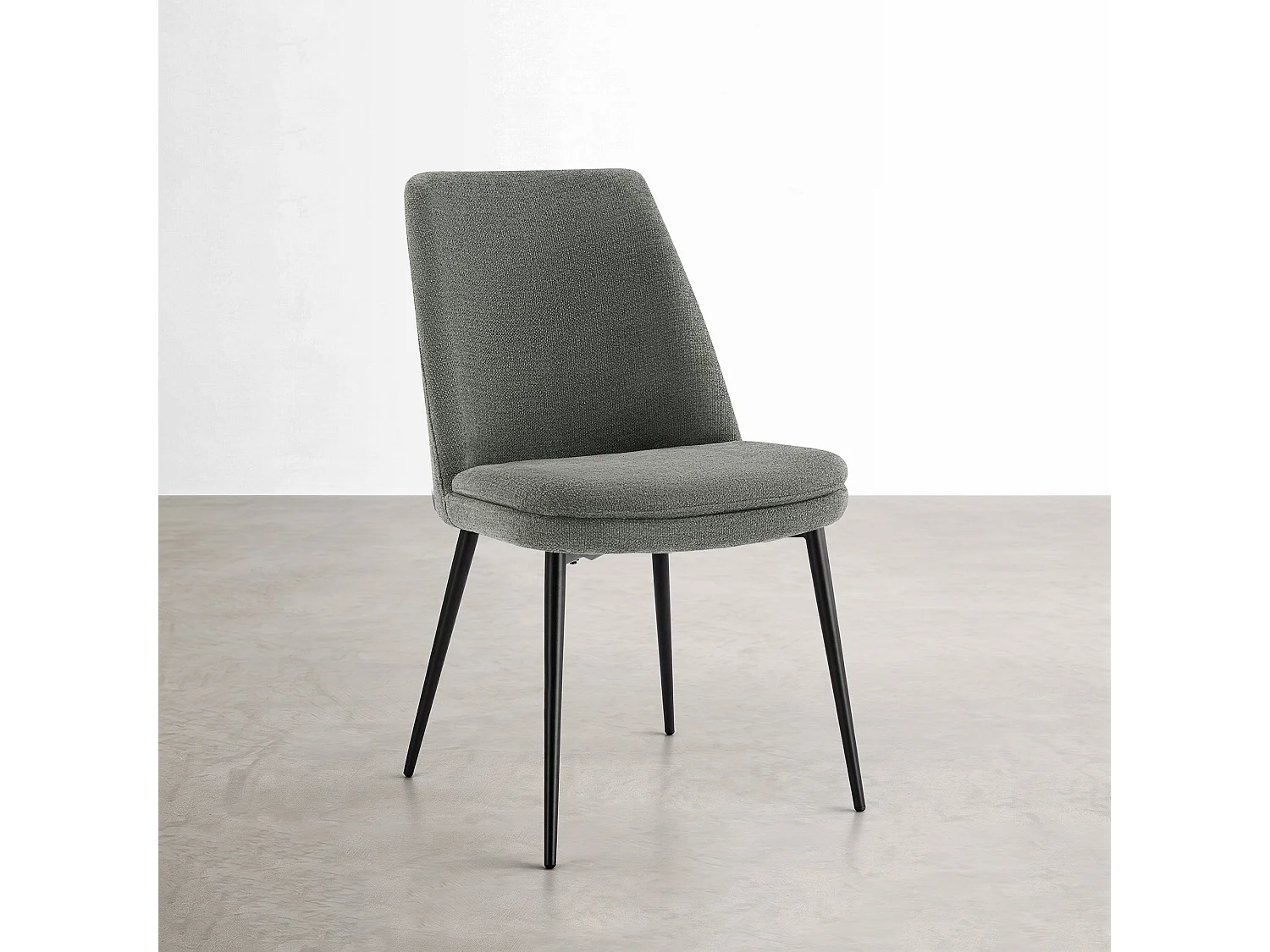 Lot de 6 Chaises de Salle à Manger, Pieds en Métal, Avec Dossier,en Chenille Gris foncé