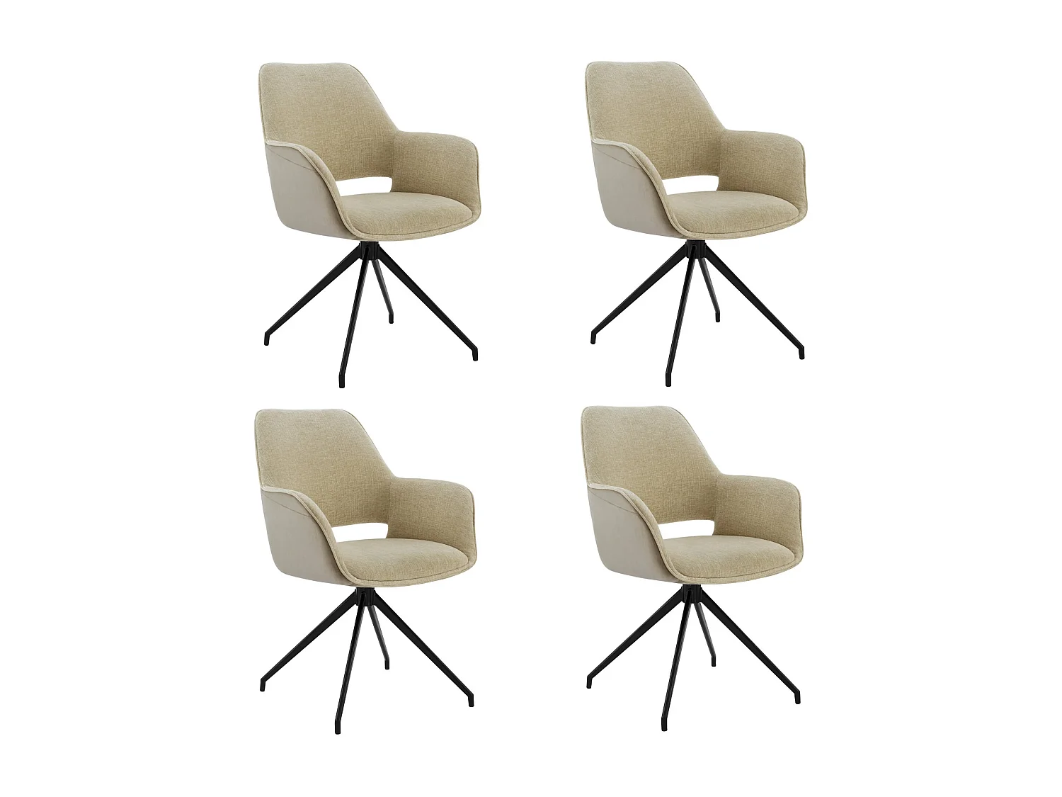 Lot de 4 Chaises de Salle à Manger,  Fauteuil Pivotant à  360°, Chaise de Cuisine