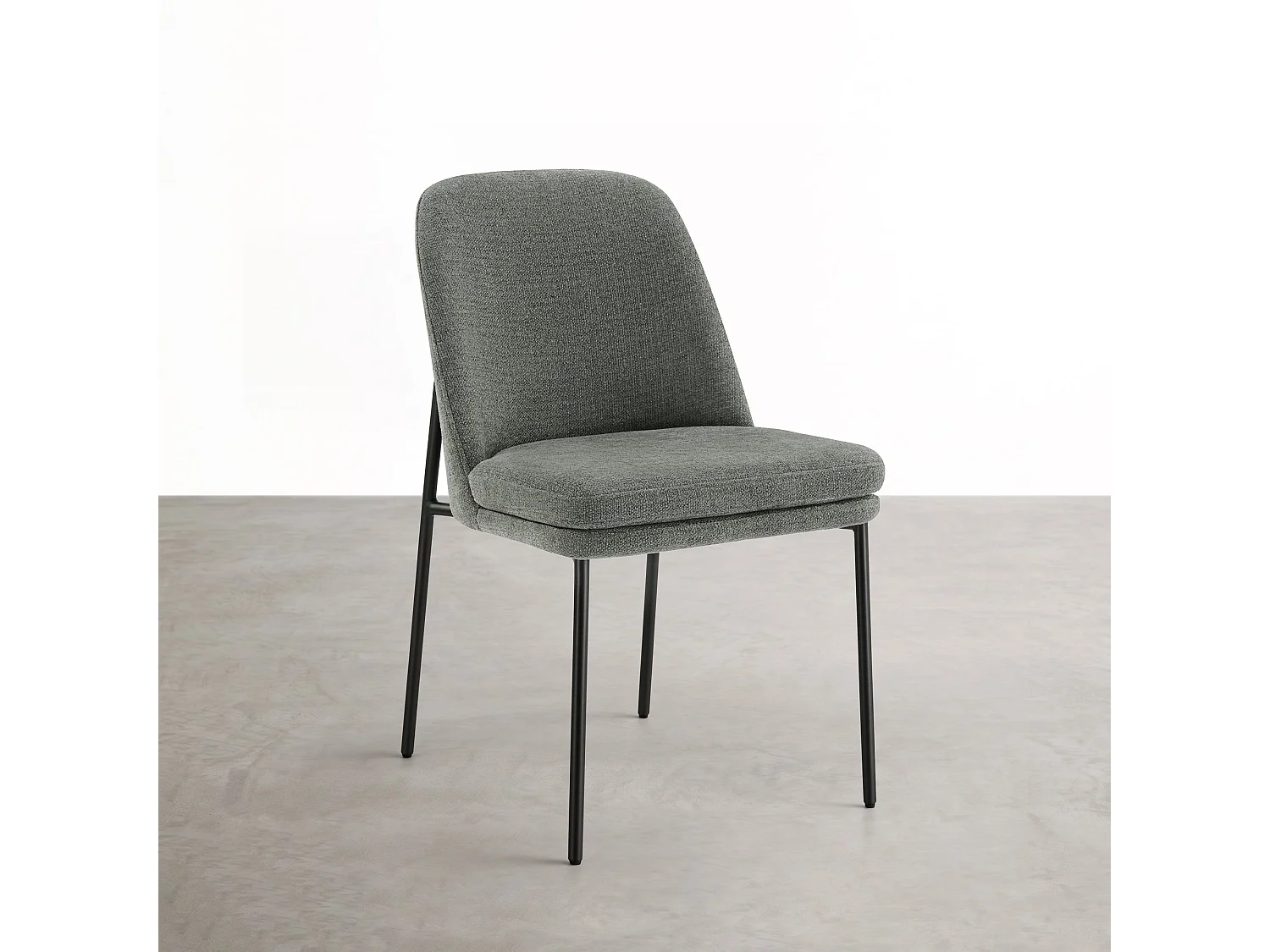 Lot de 4 Chaises de Salle à Manger, Pieds en Métal, Avec Dossier, Style Moderne Gris foncé