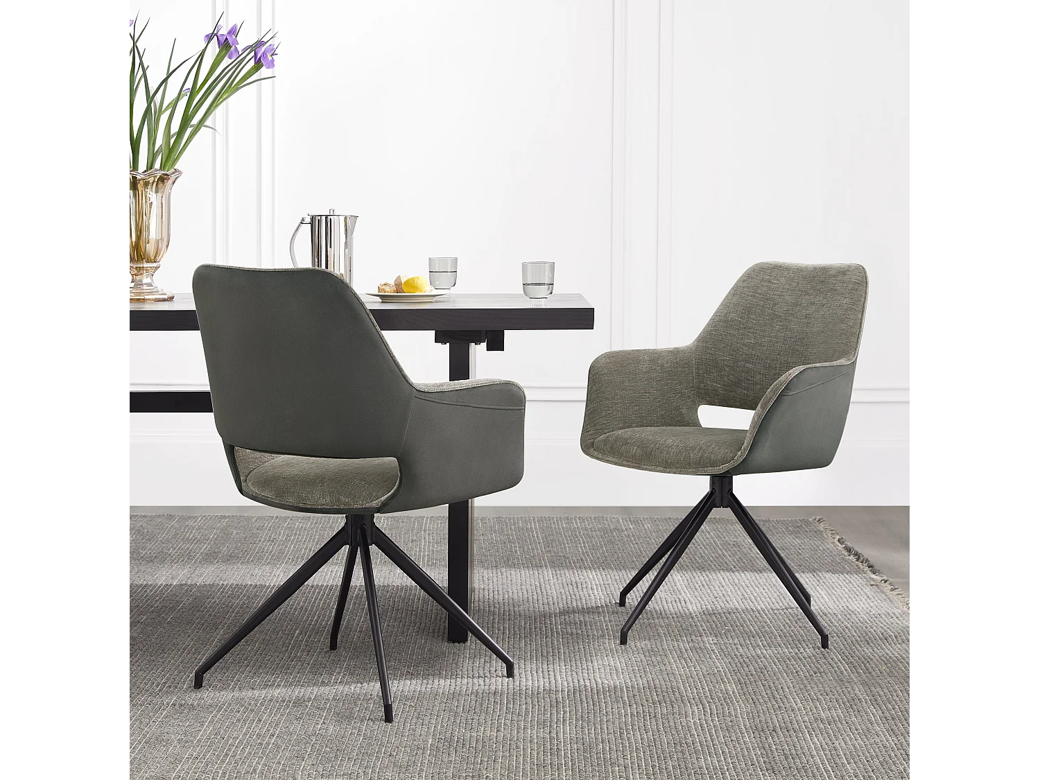 Lot de 6 Chaises de Salle à Manger, Fauteuil Pivotant à 360 degrés, Chaise de Cuisine