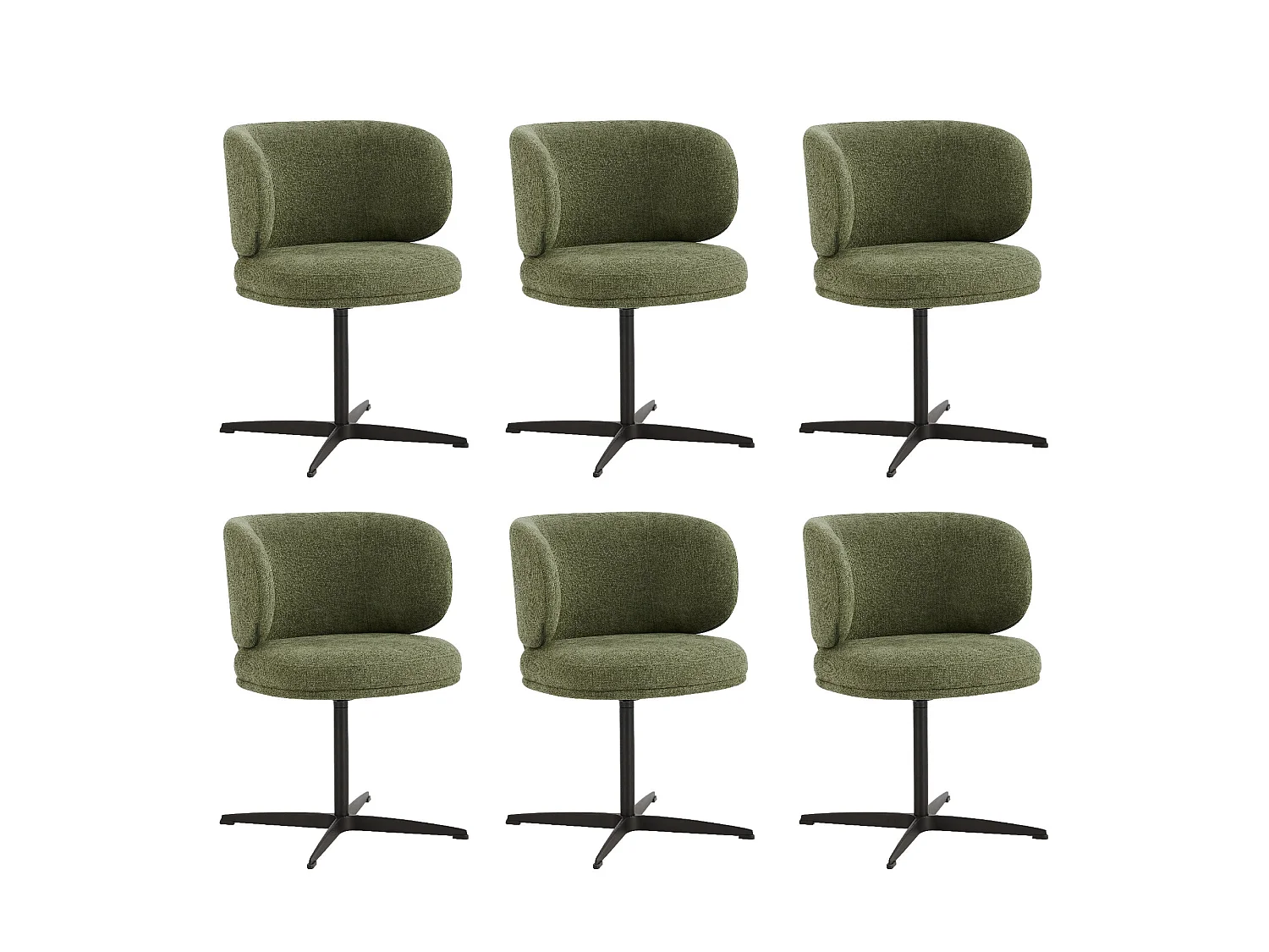Lot de 6 Chaises de Salle à Manger Chaise de Bureau Pivotante Chaise pour Chambre-coiffeuse
