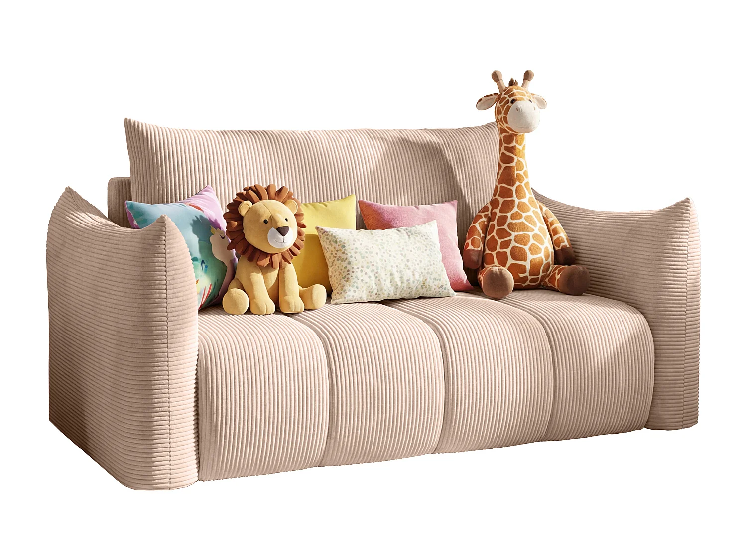 Canapé américain Flo, avec fonction couchage, pour enfants, Poso, rose clair (52)
