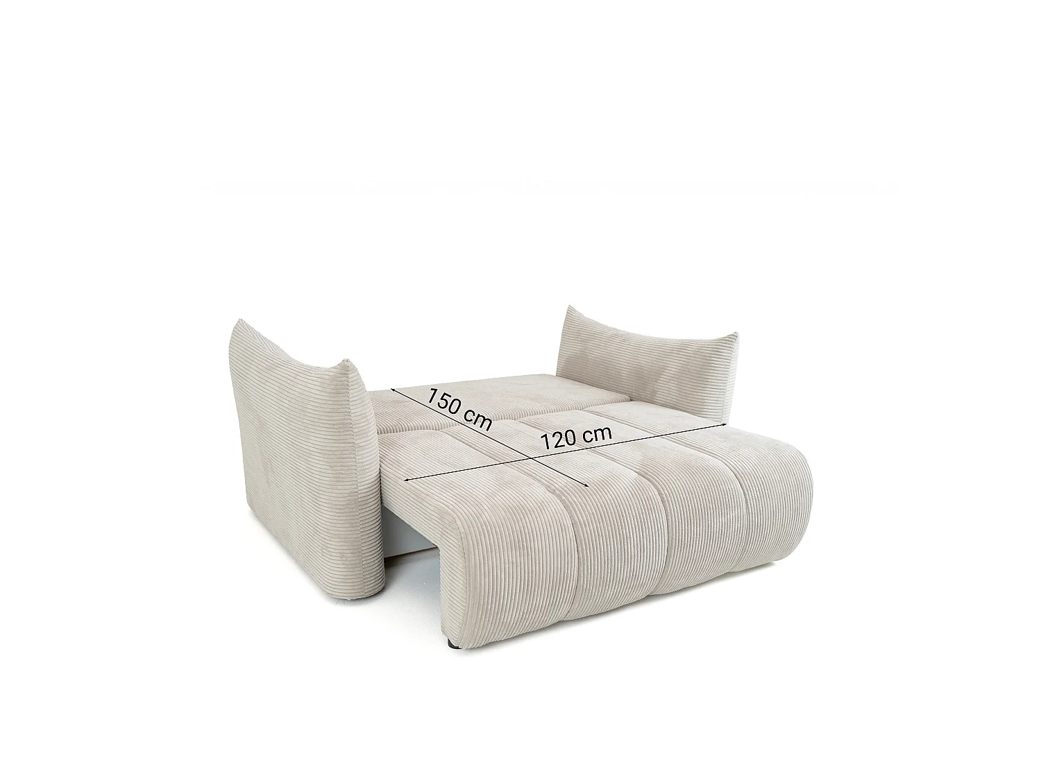 Canapé convertible 3 places en tissu vert clair FLO