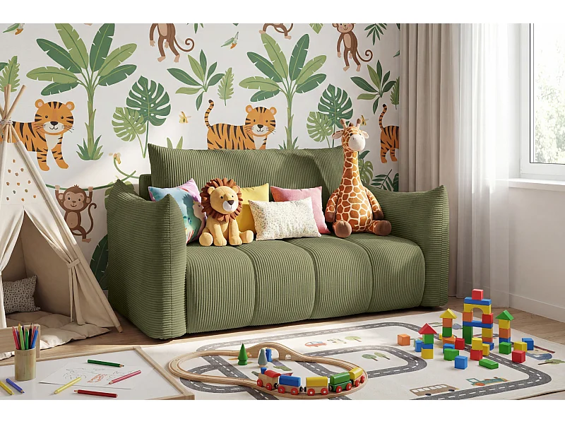 Canapé américain Flo, avec fonction couchage, pour enfants, Poso, vert clair (46)