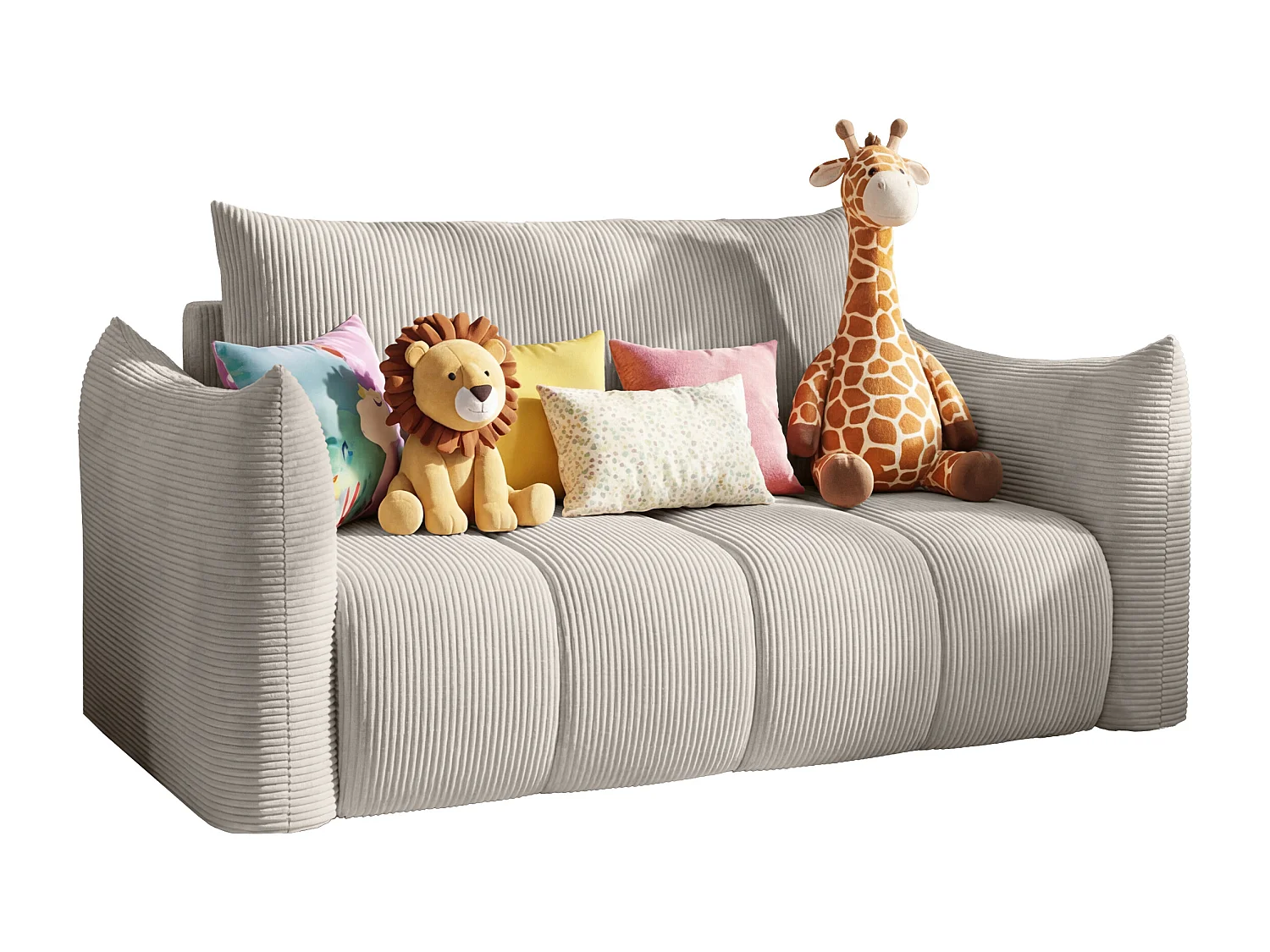 Canapé américain Flo, avec fonction couchage, pour enfants, Poso, gris clair (55)