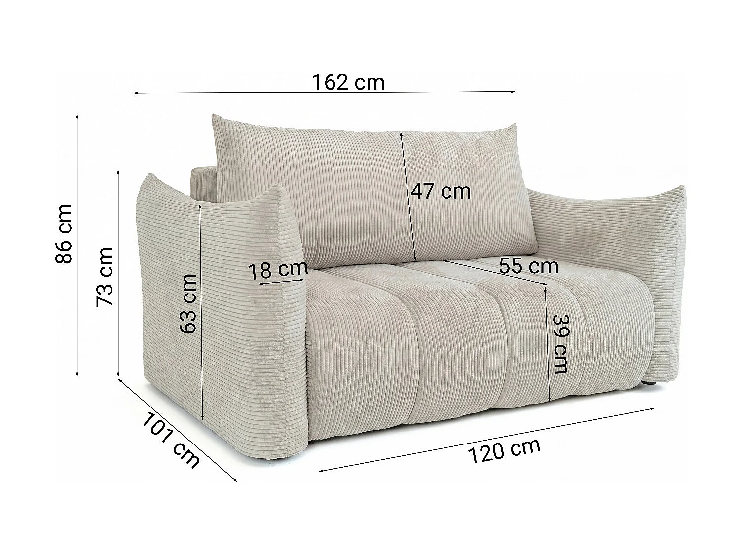 Canapé américain Flo, avec fonction couchage, pour enfants, Poso, moutarde (01)