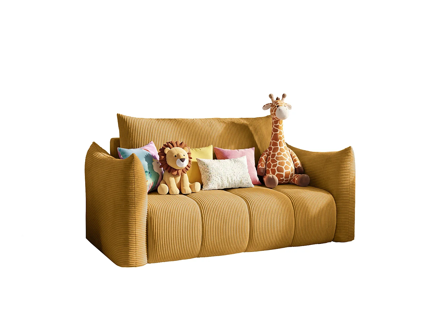 Canapé convertible 3 places en tissu terracotta FLO
