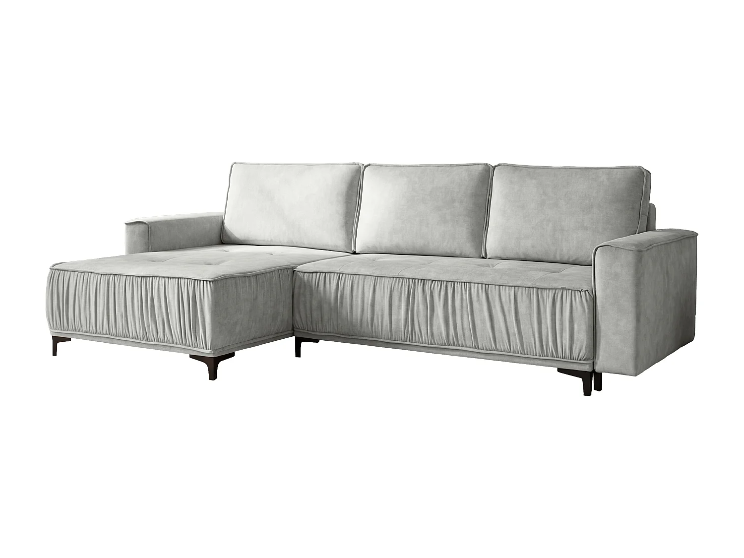 Narożnik w kształcie L funkcja spania do salonu, Juka Terra jasnoszary (88)