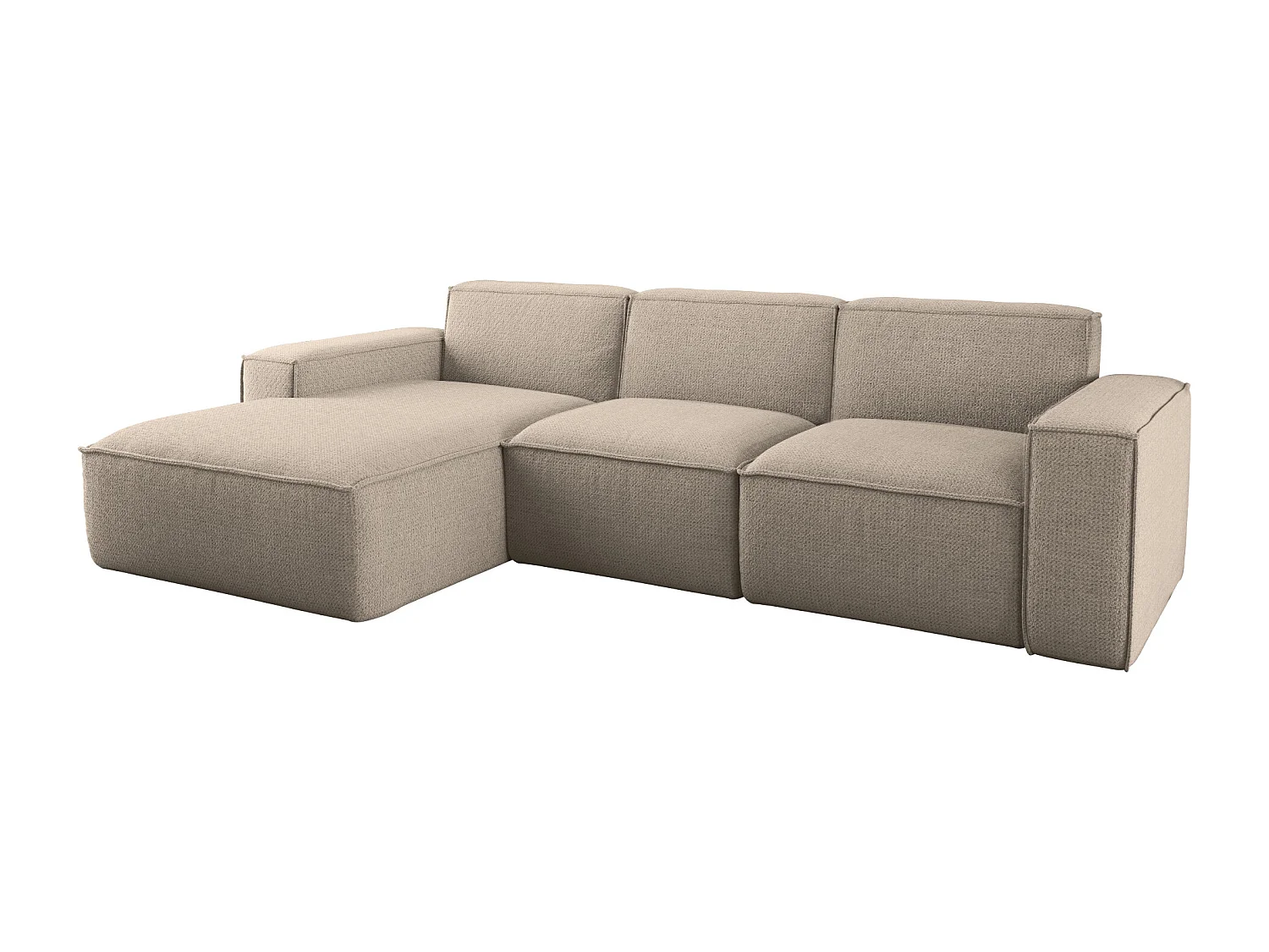 Hoekbank voor de woonkamer, Siena Artico, links, beige