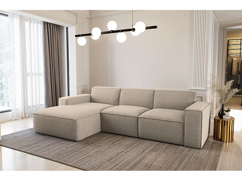 Hoekbank voor de woonkamer, Siena Artico, links, beige