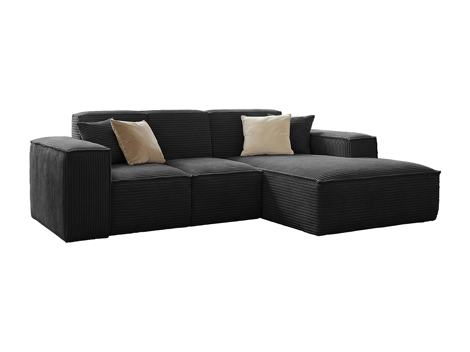 Canapé d'angle couleur noir Siena