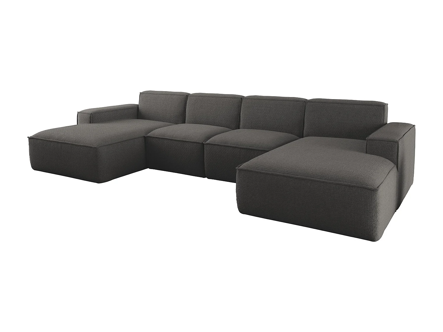 Universele hoekbank in U-vorm, voor de woonkamer, Siena Artico, grijs