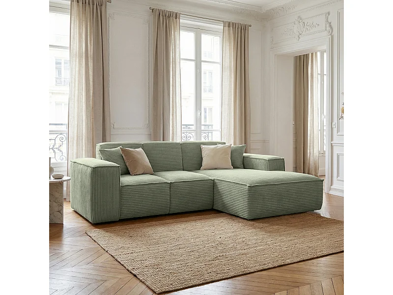 Canapé d'angle couleur olive Siena