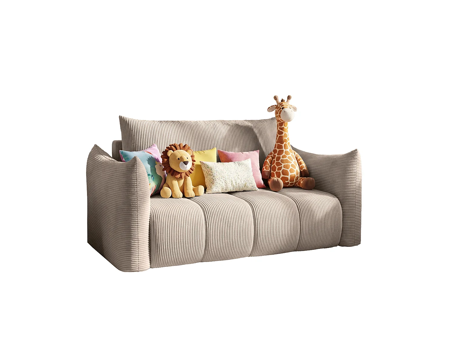 Sofa amerykanka Flo, z funkcją spania, dla dzieci, Poso, cappuccino (02)
