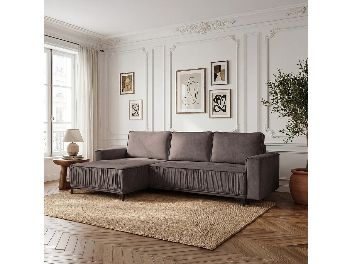 Narożnik w kształcie L, funkcja spania, do salonu, Juka Terra, brązowy (26)