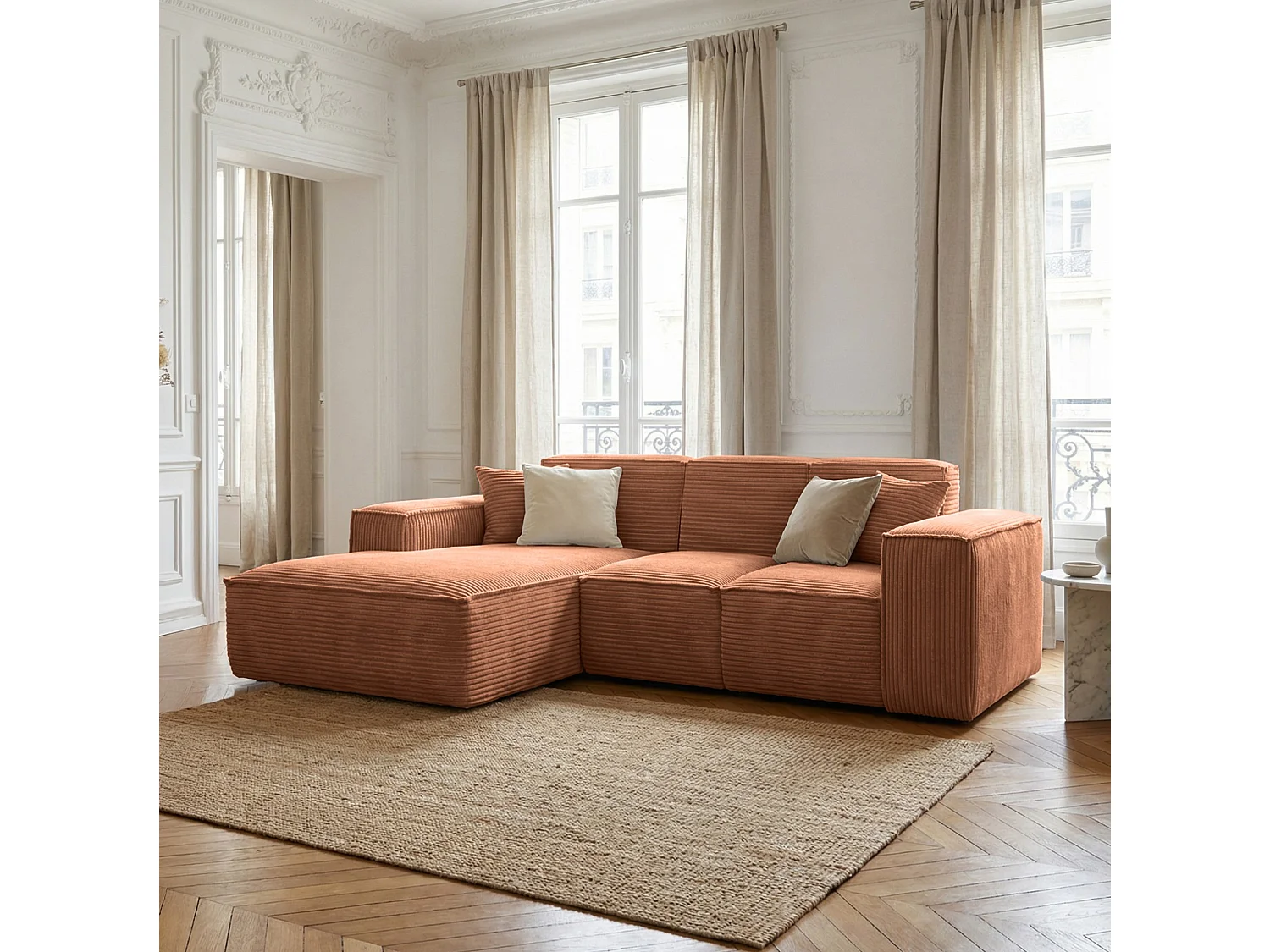 Canapé d'angle rouge Siena