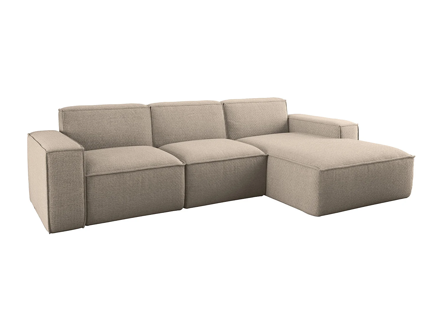 Hoekbank voor de woonkamer, Siena Artico, rechts, beige