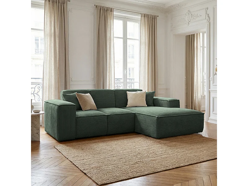 Canapé d'angle vert bouteille Siena
