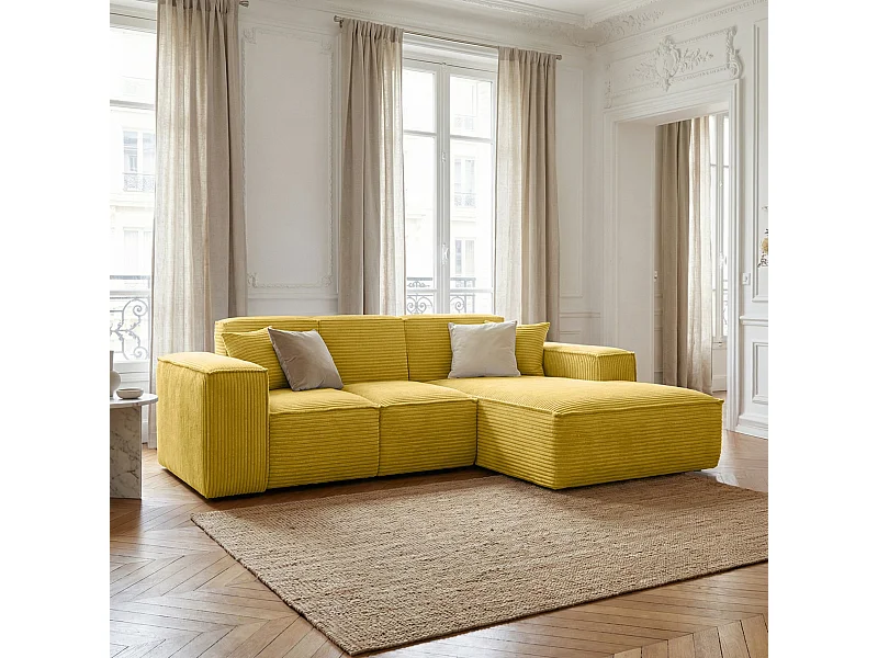 Canapé d'angle couleur moutarde Siena
