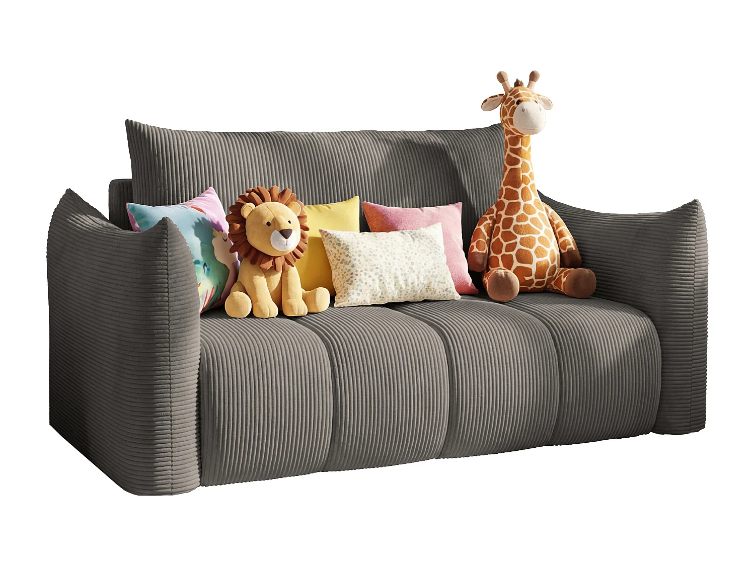 Canapé américain Flo, avec fonction couchage, pour enfants, Poso, gris (22)