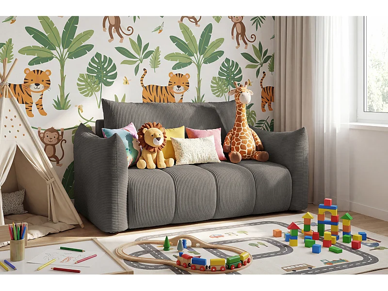 Canapé américain Flo, avec fonction couchage, pour enfants, Poso, gris (22)