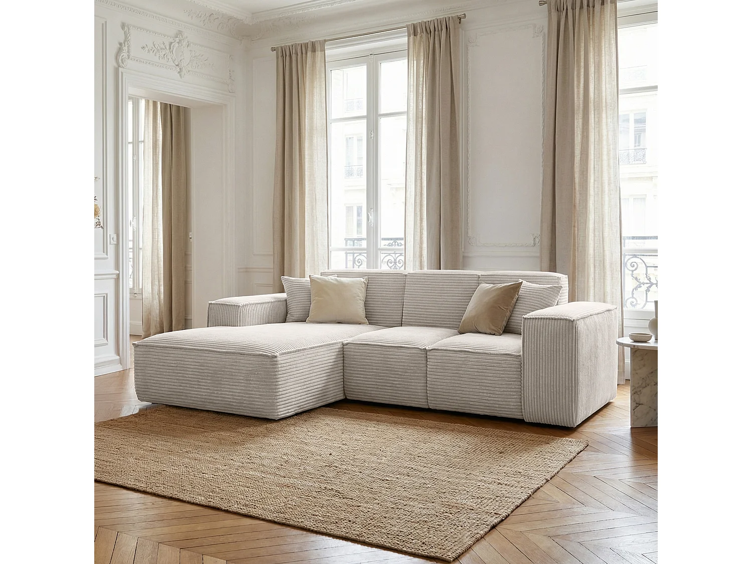 Canapé d'angle beige Siena