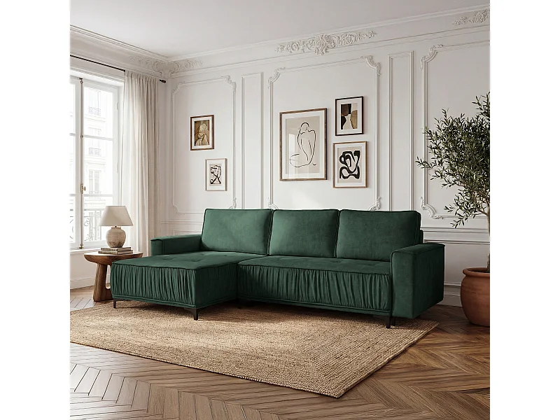 L-vormige hoekbank, slaapfunctie, voor de woonkamer, Juka Terra, groen (39)