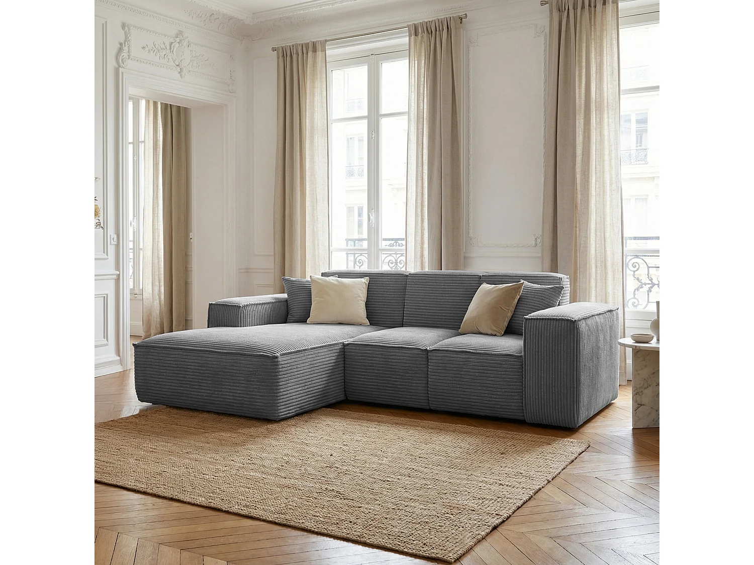 Canapé d'angle graphite Siena