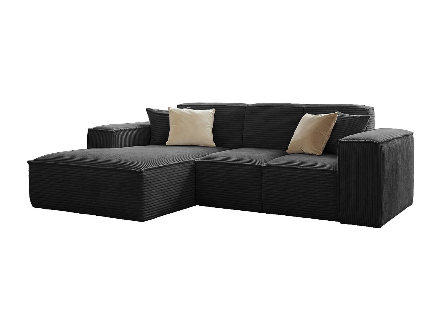Canapé d'angle noir Siena