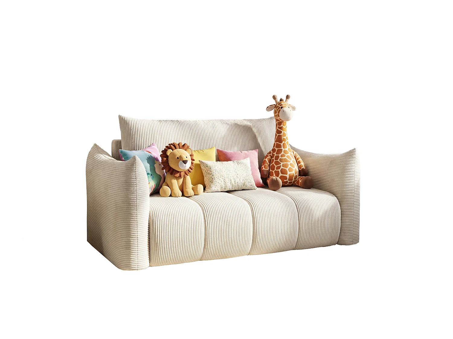 Sofa amerykanka Flo, z funkcją spania, dla dzieci, Poso, beż (100)
