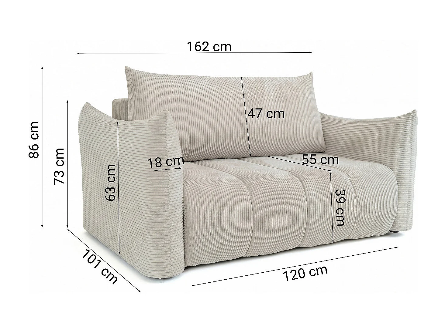 Canapé américain Flo, avec fonction couchage, pour enfants, Poso, bleu marine (05)