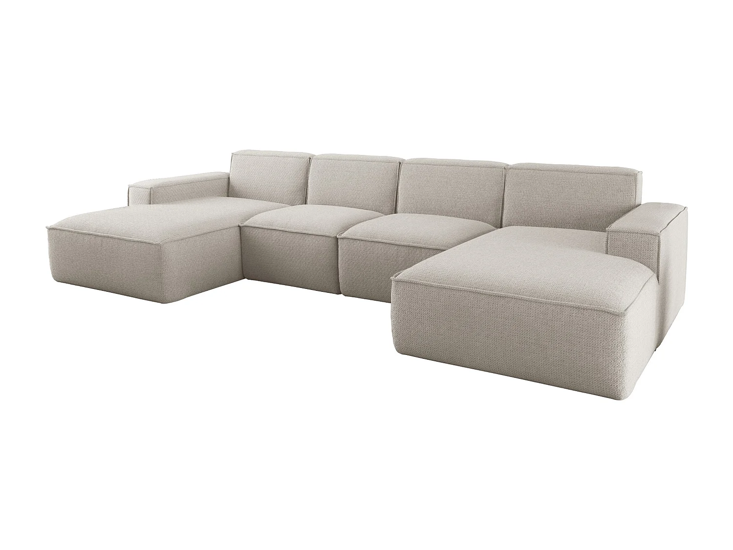 Universele hoekbank in U-vorm, voor de woonkamer, Siena Artico, nata