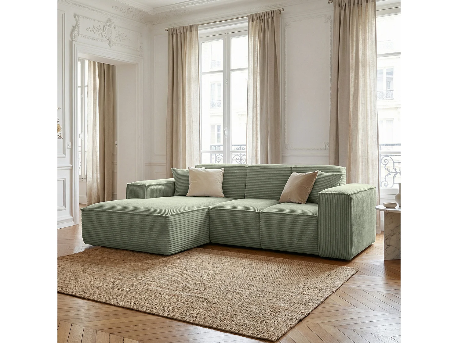 Canapé d'angle olive Siena